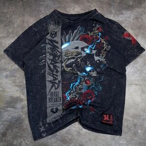 Wornstar 2021 Heart Breaker Skull Graphic Tee Mens Size Large Skater Grunge Goth